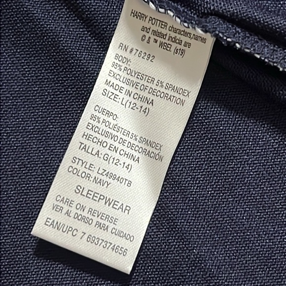 Harry Potter women’s size 12-14 sleepwear top navy blue Y’er a Wizard Harry new - Picture 8 of 10